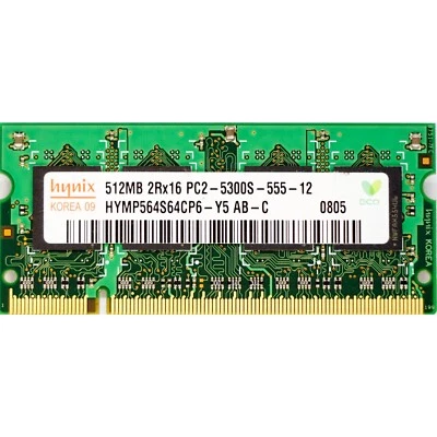 SK Hynix 512MB SODIMM DDR2 PC2 2Rx16 HMA81GS6DJR8N XN Laptop RAM Memory - Image 1 of 3