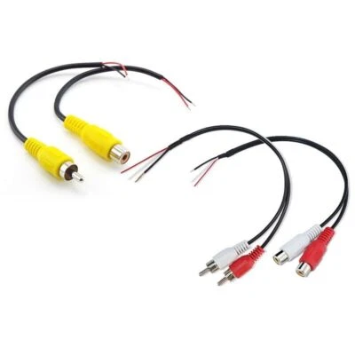 15cm Car connector2 Rca Female Male Audio Cable extension Av Single Video plug - Image 1 of 4