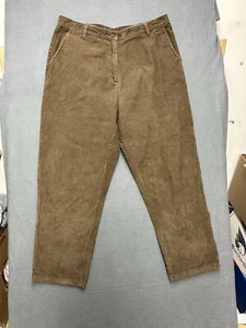 Woolrich Pants Women's 18 Dark Loden Corduroy 100% Cotton Stretch Brown 36x28 - Picture 1 of 17