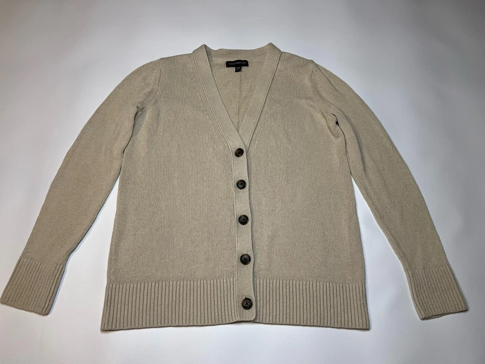 Banana Republic Hemp Blend Sweater Cardigan Button Up Cotton Cream Women’s Small - Image 1 of 4
