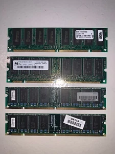 Lot of 4 - SDRAM DIMM PC100 168-PIN (2x 32MB and 2x 64MB) — USED UNTESTED - Afbeelding 1 van 2