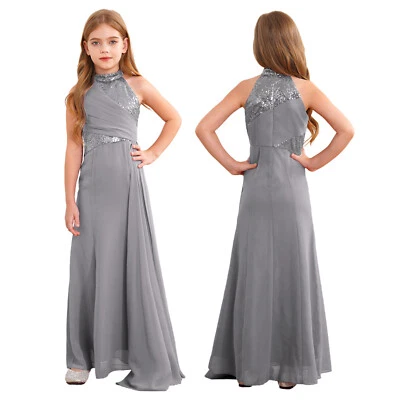 Niños Niñas Vestido Vestidos de Boda Favorecedor Solero Banquetes Ropa Activa Lentejuelas Foto 1 de 3