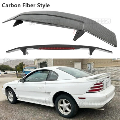 Alerón trasero de fibra de carbono 52" + luces de freno para Ford Mustang 1994-1998 Foto 1 de 4