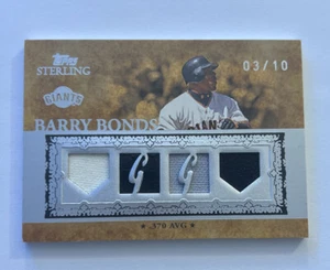 2007 Topps Sterling BB108 4SM-22 4XGU Relic #03/10 Barry Bonds 3-Color SF Giant - Picture 1 of 2