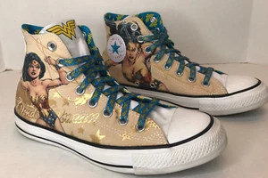 Converse All Star Wonder Woman DC Comics High Top Sneakers Womens Sz 9 146781C - Picture 1 of 13