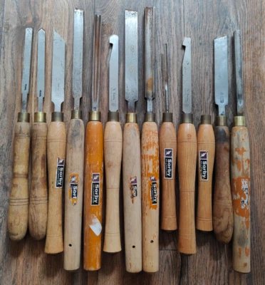 13 vintage Robert Sorby wood turning chisels - Image 1 of 4