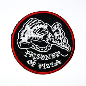Prisoner of Pizza Patch Food Artwork Emblem for DIY Iron on Clothes Jacket Bag - Picture 1 of 10