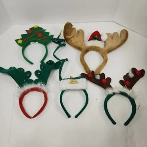 Lot of 5 Novelty Holiday Head Bands PhotoProps DressUp Antlers Christmas Tree - Picture 1 of 4