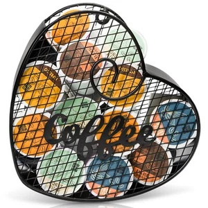 Made Easy Kit Coffee Pod Organizer, Coffee Bar Functional Décor, Black Heart - Picture 1 of 6