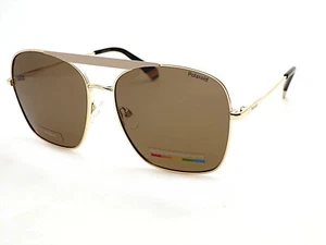 Gafas de sol polarizadas Polaroid doradas y negras con lentes marrones PLD6201 YYH - Imagen 1 de 4