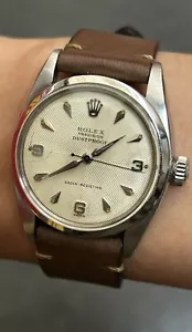 RARE VINTAGE ROLEX DUSTPROOF CHEVRON DIAL SHOCK RESISTING Ref 6422 1955-1956 - Picture 1 of 17