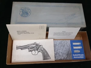 Vintage Smith & Wesson 6" Lauf Nickel Modell 19 Revolver Box grau mit Papieren - Bild 1 von 5