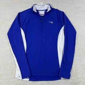The North Face Womens Pullover Medium Blue Vapor Wick 1/4 Zip Lightweight Active - Picture 1 of 10