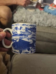 The Spode Blue Room Collection Mug Vintage Blue White 'Fisherman' Design - Picture 1 of 6