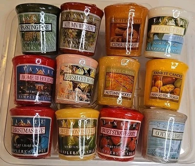 Rare Retired Yankee Candle 12-Scent Votive Set Sealed 1.75 oz Collector Holidays - Image 1 of 4