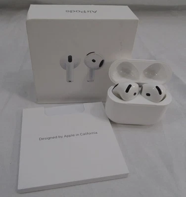 Nuovi auricolari Apple Airpods 4 MXP63LL/A bianchi cuffie Bluetooth wireless   - Immagine 1 di 3