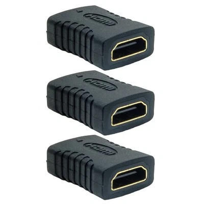 3x HDMI Female to Female Coupler Coupling Adapter Cable Connector 4K 1080p Gold - Image 1 of 3