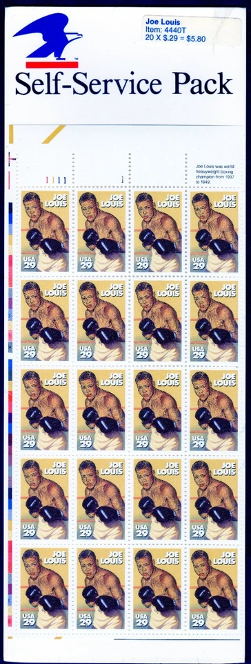 Scott #2766 Joe Louis Plate Block of 20 Stamps - Sealed - Image 1 of 3