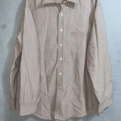 Turnbury Striped Dress Shirt Signature Reached Poplin Long Sleeve Size L - Image 1 of 4