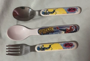 Set Of 3 VTG Children’s Flatware ‘04 Melamine Spider-Man- ‘97 Stainless Batman - Picture 1 of 3