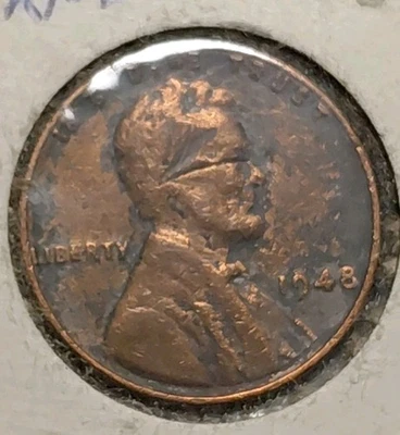 1948 Wheat Cent Cracked Face Error - Image 1 of 2
