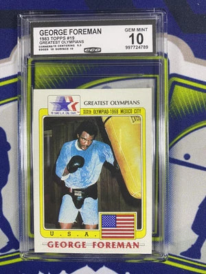 1983 Topps 1983 Topps Greatest Olympians 19 George Foreman CCG 10 - Image 1 of 2