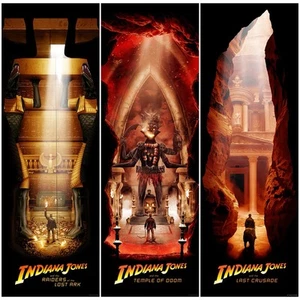 INDIANA JONES TRILOGY Limited edition print set x3 #250 BEN HARMAN 12x36 - Picture 1 of 1