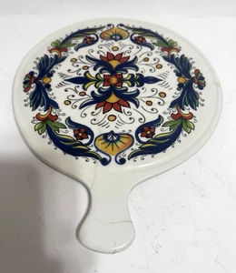 Ceramica Cuore Decorative Trivet Italy 8.5"w Ceramic with Handle w/Repair Note - Picture 1 of 14