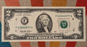 1995 - $2 Two Dollar Bill - F/A FA  Atlanta - Print 2 - Uncirculated - BEP - Picture 1 of 5