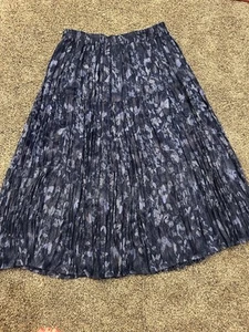Vintage Napa Valley Blue Maxi Skirt Plus 20 Button Floral Cottage Boho Garden - Picture 1 of 16