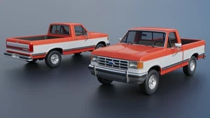 ABS-LIKE RESIN 3D PRINTED 1/25 1987 FORD F-150 SHORT BED PICKUP FULL KIT - Picture 1 of 14