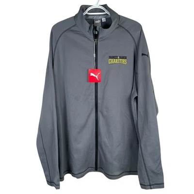 New Puma Fairway Full Zip Golf Jacket Mens 2XL Quiet Shade Gray Stretch Fleece - Image 1 of 4