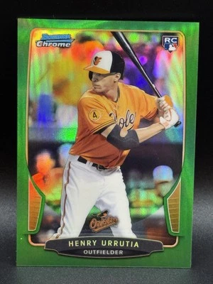 2013 Bowman Draft Picks & Prospects- Chrome Henry Urrutia #8 Green Refractor /75 - Image 1 of 4