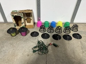 Vintage Set of 7 Coach Lamp String Lights Patio Outdoor Lighting Fixtures - Picture 1 of 15