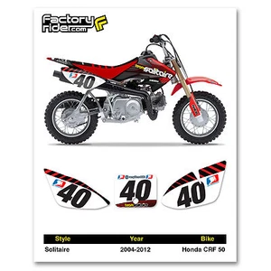 2004-2012 HONDA CRF 50 Solitaire Dirt Bike Graphics Custom Number Plates - Picture 1 of 4