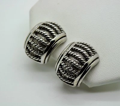 A-03 Elegante Diseño CLÁSICO Estilo Giratorio Cable Rodio Aro Clip Moda Pendiente Foto 1 de 4