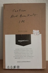 (2-Pk) Amazon Basics Adjustable Curtain Rod Wall Bracket Hooks Dark Bronze O UC5 - Picture 1 of 3