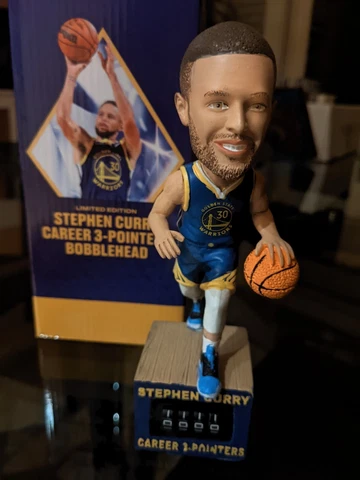Golden State Warriors 2022 Stephen Curry 3 Pt Career Counter SGA Bobblehead NIB Cover