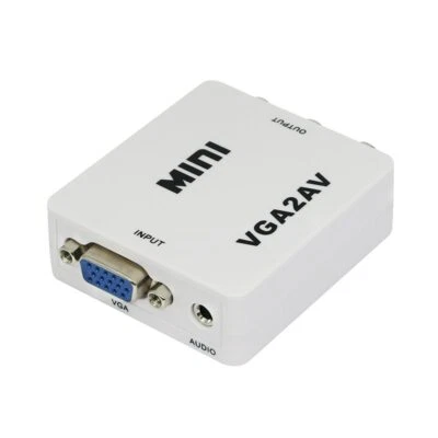Nuevo convertidor 1080P Mini VGA a AV RCA con adaptador de audio VGA2AV de 3,5 mm para PC - Imagen 1 de 4
