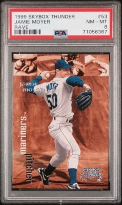 1999 Skybox Thunder JAMIE MOYER Mariners RAVE 81/150 PSA 8 53 Pop 1 Highest RARE - Image 1 of 2