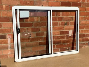 860h x 1210w NEW Aluminum Sliding window Textura White Clear Float DOUBLE GLAZED - Picture 1 of 3