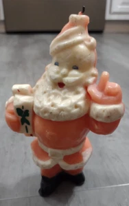 Vintage Large Gurley Santa Claus Christmas Candle Holding Present with Label 7" - Picture 1 of 5