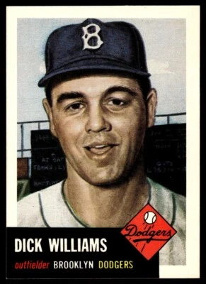 1991 Topps Archives 1953 Baseball Card Dick Williams Brooklyn Dodgers #125 - Image 1 of 2