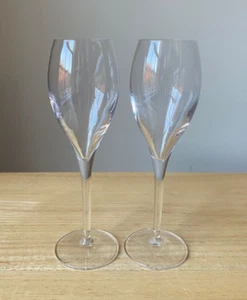 2 NICOLAS FEUILLATTE 8" Compass Champagne Flutes - EUC - Picture 1 of 8