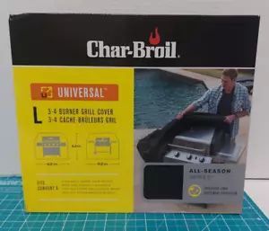 NEW Char-Broil Universal Large 3-4 Burner Grill Cover 62 x 42" Black All Season - Picture 1 of 6