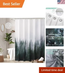 70x72 Schwerlast Nebelwald Duschvorhang - Natur-inspiriert Badezimmer Dekor - Bild 1 von 11