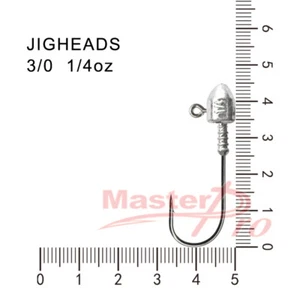 10 Size 3/0, 1/4 OZ Jig Heads High Chemically Sharpened Hooks Fishing Tackle - Picture 1 of 2