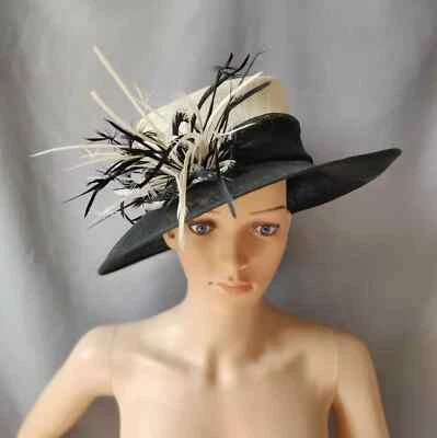 French Designer JACQUES VERT English Wedding Derby Races Millinery Hat 56cm $250 - Image 1 of 4