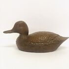 vintage cas-carved wooden duck 9.5" length beautiful mantle piece finest quality