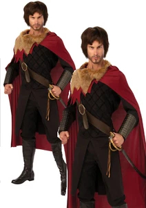 Medieval King Adult Mens Roman Warrior Knight Fancy Dress Costume - Foto 1 di 3